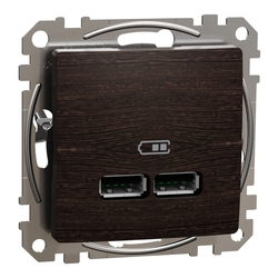 Розетка USB A+A 2,1A Венге Sedna Design & Elements (SDD181401), Schneider Electric - зображення 1