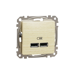Розетка USB A+A 2,1A Береза Sedna Design & Elements (SDD180401), Schneider Electric - зображення 1