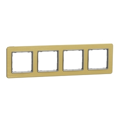 Рамка 4-местная горизонтальная Матовое Золото Sedna Design & Elements (SDD371804), Schneider Electric - зображення 1