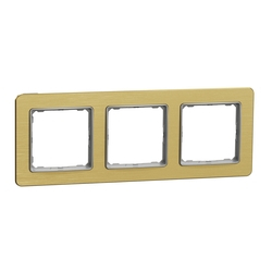 Рамка 3-местная горизонтальная Матовое Золото Sedna Design & Elements (SDD371803), Schneider Electric - зображення 1