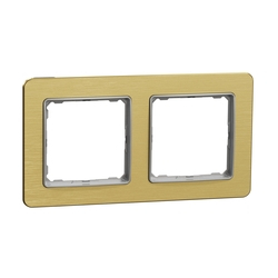 Рамка 2-местная горизонтальная Матовое Золото Sedna Design & Elements (SDD371802), Schneider Electric - зображення 1