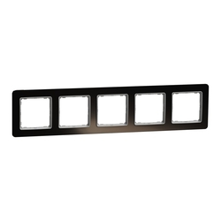 Рамка 5-местная горизонтальная Черное стекло Sedna Design & Elements (SDD361805), Schneider Electric - зображення 1