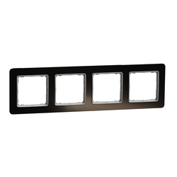 Рамка 4-местная горизонтальная Черное стекло Sedna Design & Elements (SDD361804), Schneider Electri - зображення 1