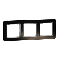 Рамка 3-местная горизонтальная Черное стекло Sedna Design & Elements (SDD361803), Schneider Electric - зображення 1