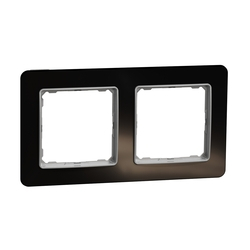 Рамка 2-местная горизонтальная Черное стекло Sedna Design & Elements (SDD361802), Schneider Electric - зображення 1