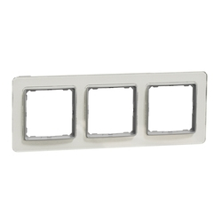 Рамка 3-местная горизонтальная Белое стекло Sedna Design & Elements (SDD360803), Schneider Electric - зображення 1