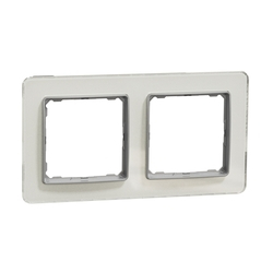 Рамка 2-местная горизонтальная Белое стекло Sedna Design & Elements (SDD360802), Schneider Electric - зображення 1