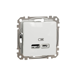 Розетка USB A+C 2,4A Білий Sedna Design & Elements (SDD111402), Schneider Electric - зображення 1