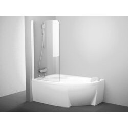 Шторка для ванни одноелементна CVSK1 ROSA 160-170 L Transparent білий matt 7QLS0E00Y1 RAVAK - зображення 1