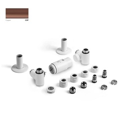 Набір вентилів трьохосьовий термостатичний лівий Integra All in One Copper Terma - зображення 1