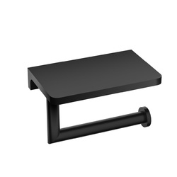 Тримач для туалетного паперу з поличкою чорний matt 5090BM EMPORIA - зображення 1