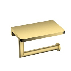 Тримач для туалетного паперу з поличкою золотий брашований 5090GN EMPORIA - зображення 1