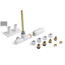 Набір вентилів інтегрований термостатичний правий Ral 7004 Unico All in One Terma - зображення 1