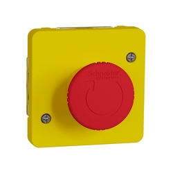 Аварийный выключатель с поворотным рычажком IP55 Желтый MUREVA STYL (MUR35053), Schneider Electric - зображення 1
