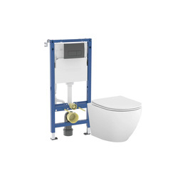 Комплект Інсталяція для унітаза Duofix Delta + Кнопка зливу Delta 50 чорний matt + Унітаз із турбозмивом С502 Desse Vortex Cersanit - зображення 1