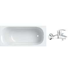Комплект Ванна прямоугольная Soana 170x70 Geberit Смеситель для ванны Eurosmart 33300002 GROHE - зображення 1