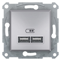 Розетка USB 2,1A Алюміній ASFORA (EPH2700261), Schneider Electric - зображення 1