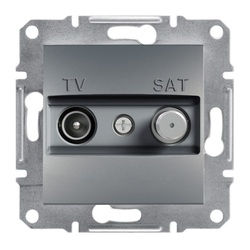 Розетка TV-SAT конечная 1dB Сталь ASFORA (EPH3400162), Schneider Electric - зображення 1