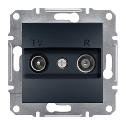 Розетка TV-R проходная 4dB Антрацит ASFORA (EPH3300271), Schneider Electric - зображення 1