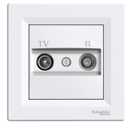 Розетка TV-R проходная 4dB Белый ASFORA (EPH3300221), Schneider Electric - зображення 1