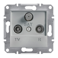 Розетка TV-R-SAT проходная 4dB Алюминий ASFORA (EPH3500261), Schneider Electric - зображення 1