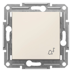 Вимикач кнопковий ''Дзвінок'', кремовий, Asfora, без рамки - зображення 1