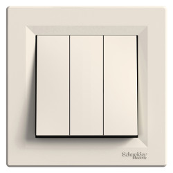 ВИМИКАЧ ТРЬОХКЛАВІШНИЙ КРЕМ ASFORA - зображення 1