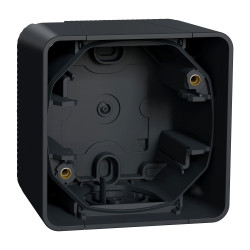 Одинарний блок для поверхневого монтажу IP55 Mureva Styl, чорний - зображення 1