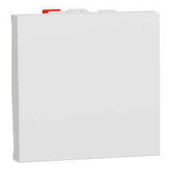 Вимикач 1-клавішний кнопковий схема 1 10А, 2 модулі білий - зображення 1