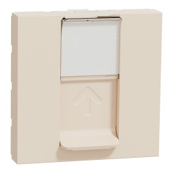 Розетка комп'ютерна RJ45, категорія 6 UTP, 2 модулі, бежева Unica New Studio - зображення 1