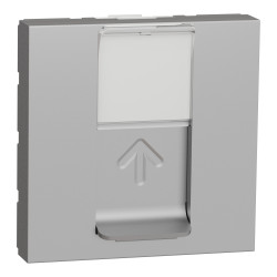 Розетка комп'ютерна RJ45, одинарна категорія 6 STP, 2 модулі алюміній - зображення 1