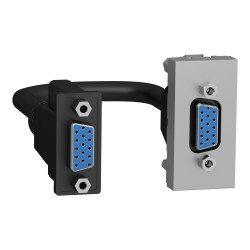 Розетка HD15 female (VGA) 1 модуль алюміній - зображення 1