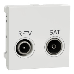 Розетка R-TV SAT одинарна, 2 модулі білий - зображення 1