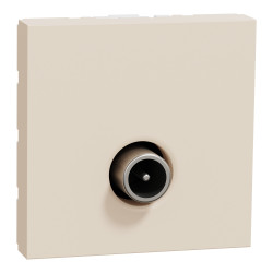 TV-розетка на один вихід, 2 модулі, бежева Unica New Studio - зображення 1