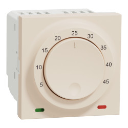 Термостат теплої підлоги Unica New, 230 В, 10A, 2 модулі, бежевий - зображення 1