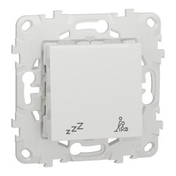 Індикатор для приміщень Unica New з кн вим "Не турбувати-Прибрати номер", білий - зображення 1