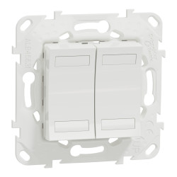 NEW UNICA - KNX КНОПКОВИЙ ВИМИКАЧ ДВОКЛАВІШНИЙ, БІЛИЙ - зображення 1