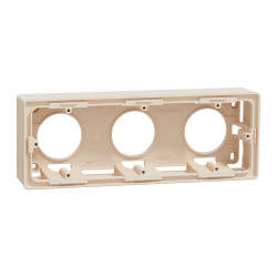 Коробка для відкритого монтажу 3-постова бежева Unica New Studio - зображення 1