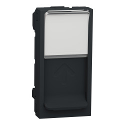 RJ45 накладка 1 модуль антрацит - зображення 1