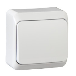 Prima, Вимикач 1-клавішний, 10AX, білий - зображення 1