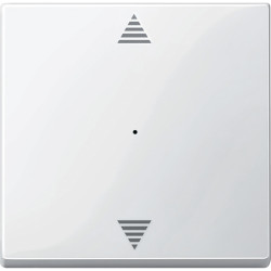 КЛАВІША ДЛЯ 1-КНОПКОВОГО ВИМИКАЧА, МАРКУВАННЯ СТРІЛКА ''ВГОРУ-ВНИЗ'', ПОЛЯРНО-БІЛА, ГЛЯНЦЕВА, SYSTEM M - зображення 1