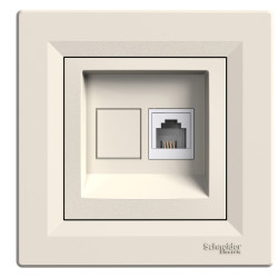 РОЗЕТКА ТЕЛЕФОННА RJ11 КРЕМ ASFORA - зображення 1