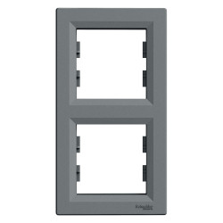 РАМКА ДВОМІСНА, ВЕРТИКАЛЬНА, ASFORA СТАЛЬ - зображення 1