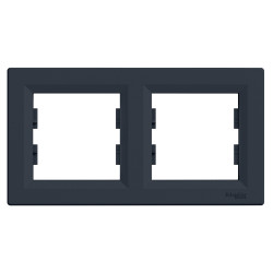 РАМКА ДВОМІСНА, ГОРИЗОНТАЛЬНА, ASFORA АНТРАЦИТ - зображення 1