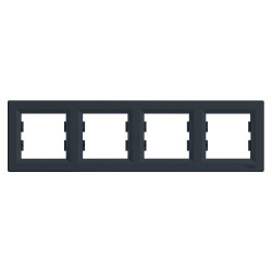 РАМКА ЧОТИРИМІСНА ГОРИЗОНТАЛЬНА, ASFORA АНТРАЦИТ - зображення 1