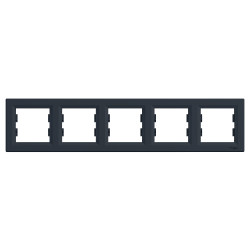 РАМКА П'ЯТИМІСНА ГОРИЗОНТАЛЬНА, ASFORA АНТРАЦИТ - зображення 1