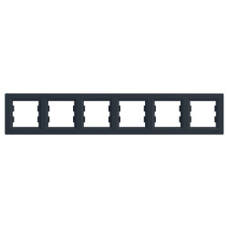 РАМКА ШЕСТИМІСНА ГОРИЗОНТАЛЬНА, ASFORA АНТРАЦИТ - зображення 1