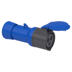 Кабельна розетка PratiKa, пряма, 16 A, 2P + E, 200-250 B AC, IP44 - зображення 1