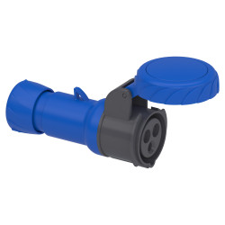 Кабельна розетка PratiKa, пряма, 16 A, 2P + E, 200-250 B AC, IP67 - зображення 1