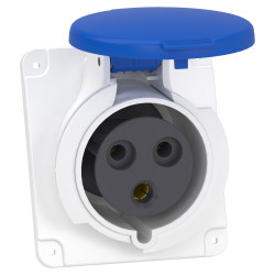 Розетка PratiKa, кутова, 32A, 2P + E, 200-250 B AC, з'єднання гвинтами, панельна - зображення 1